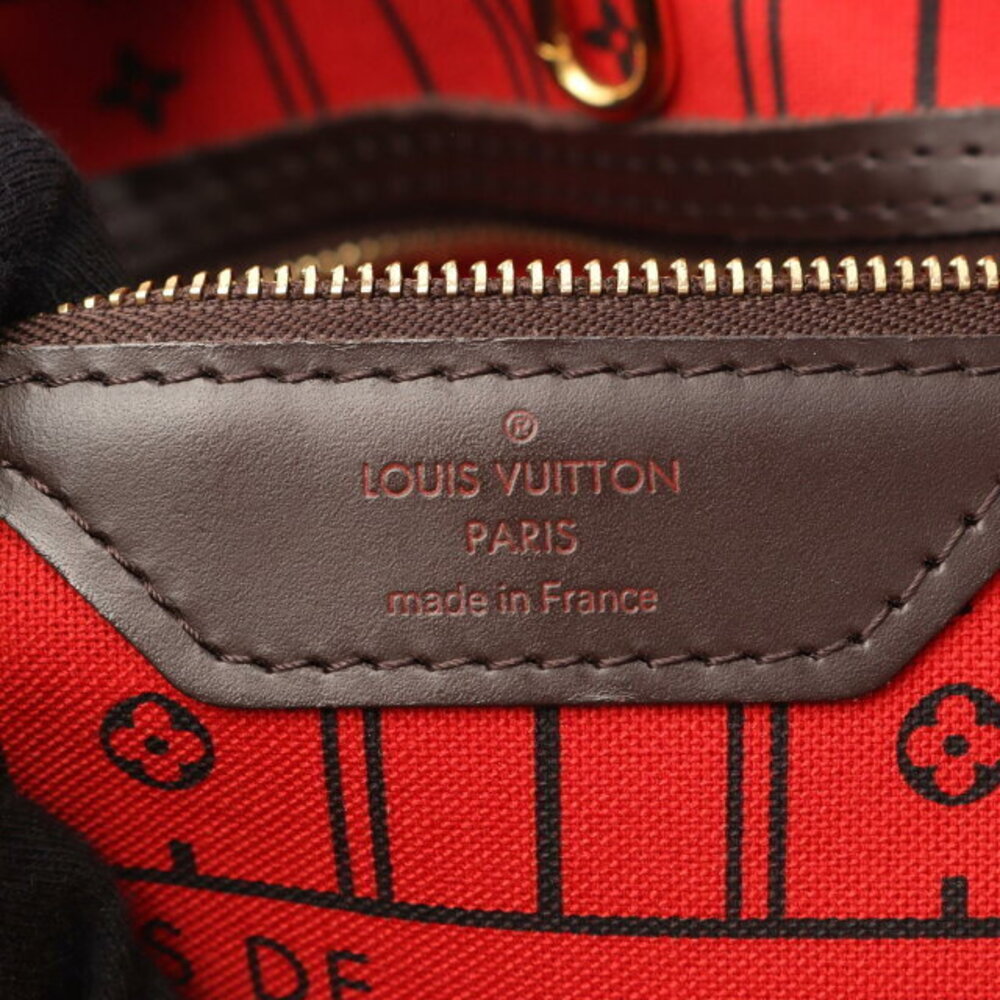 Louis Vuitton Neverfull Tote Bag Canvas Leather Damier Brown - Picture 4 of 10